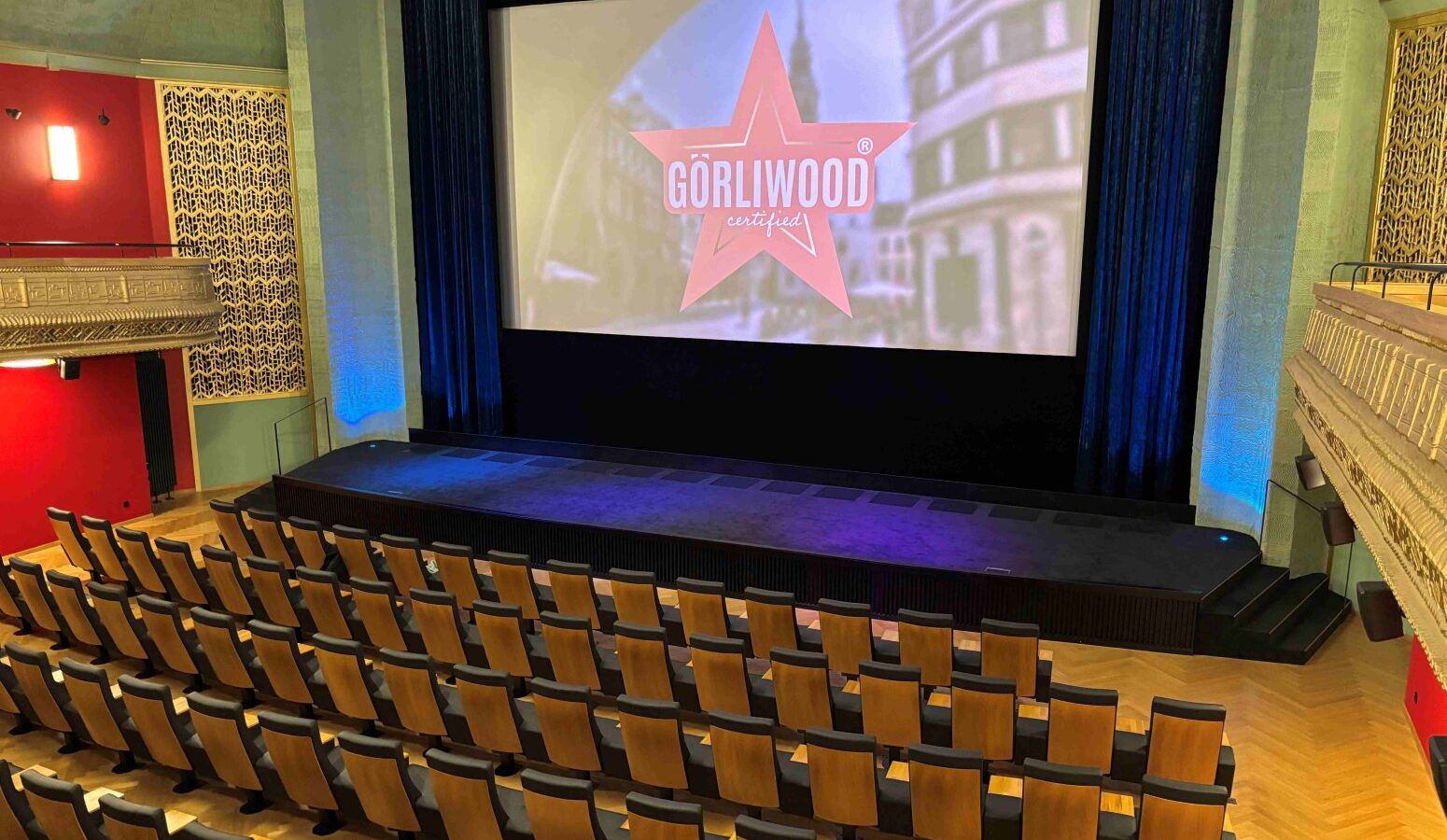 Kinosaal mit Leinwand Filmreihe Goerliwood im filmpalast c Franziska Glaubitz aktuell 2