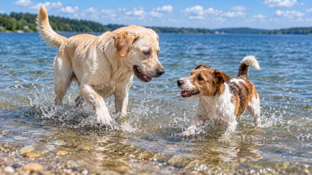 Hundestrand am Berzdorfer See: Baden mit Hund an der Blauen Lagune
